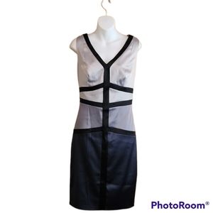 NWT Sangria Black/Silver/Gray Colorblock Bodycon Dress Size 10